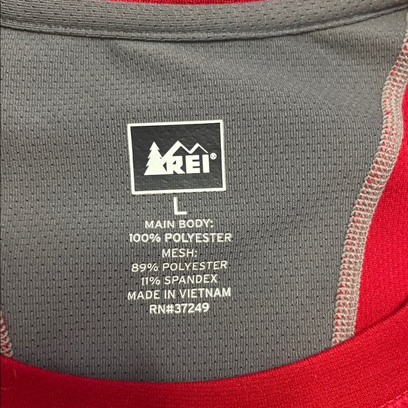 REI Men’s Red and Gray Long Sleeve Base Layer Top Size L - Picture 2 of 7
